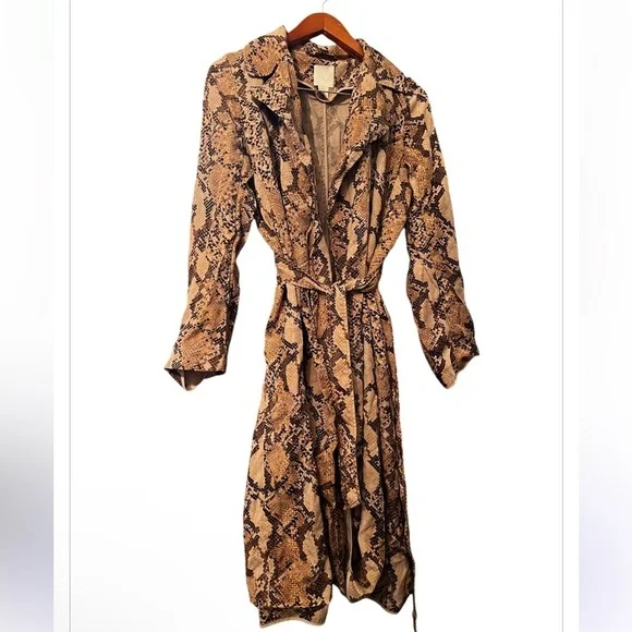 H&M Animal Print Jacket Sz 4 Women Belted Gorgeous - Picture 7 of 10